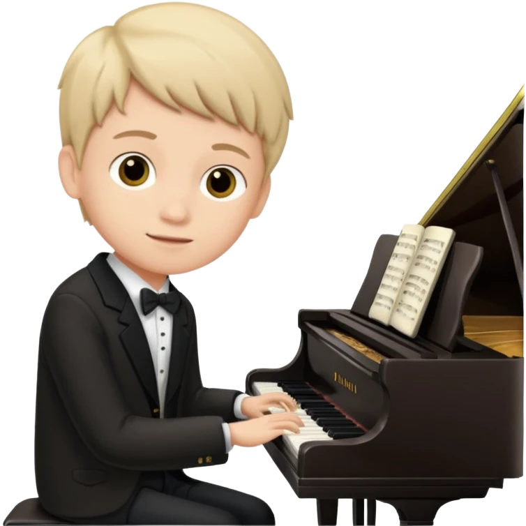 Boy playing piano  emoji