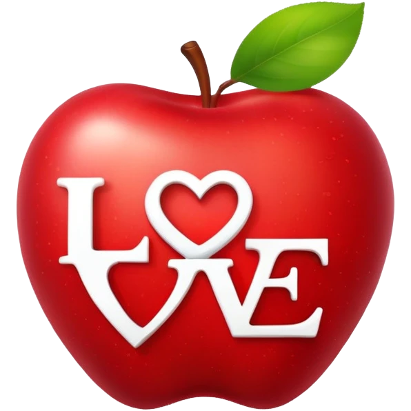 apple with a love sign emoji
