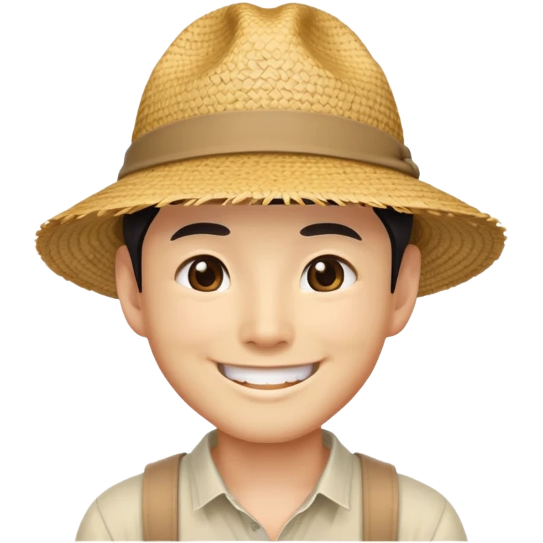 Japanese man straw hat emoji
