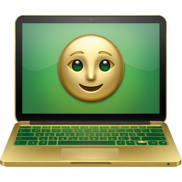 laptop in golden and green colours emoji