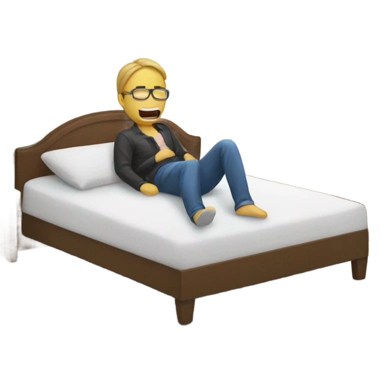 Persona acostada en su cama emoji