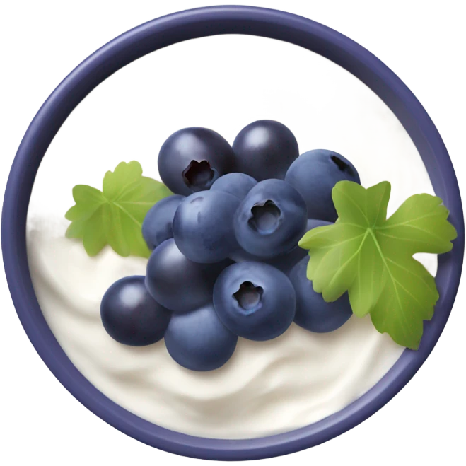 yoghurt bowl with grapes and blueberries emoji