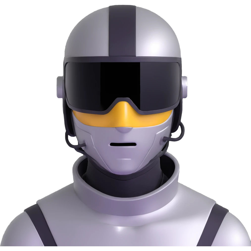 cyber y2k guy with metallic clothing, futuristic visor, and duct tape over his mouth emoji