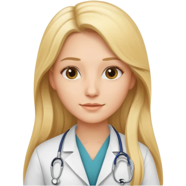 General practitioner model with long blonde hair emoji