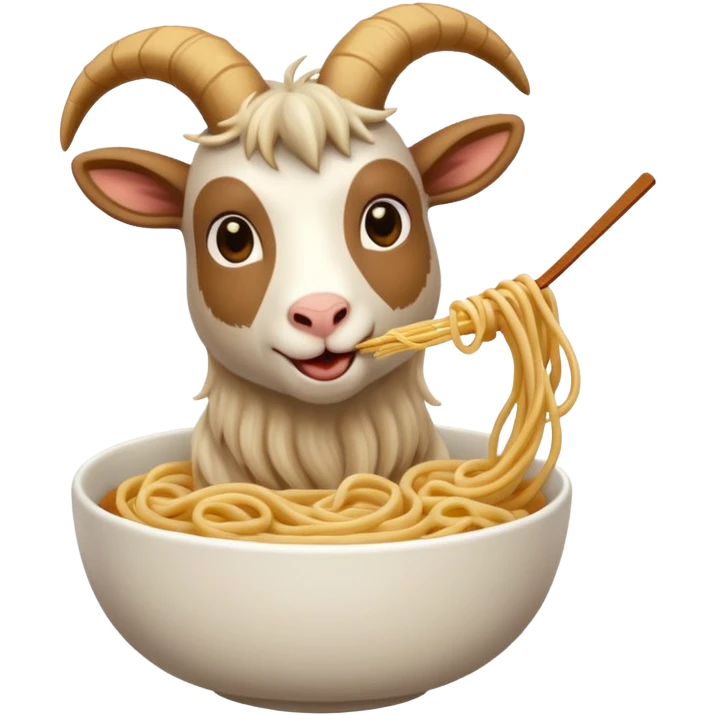 goat eating noodle emoji