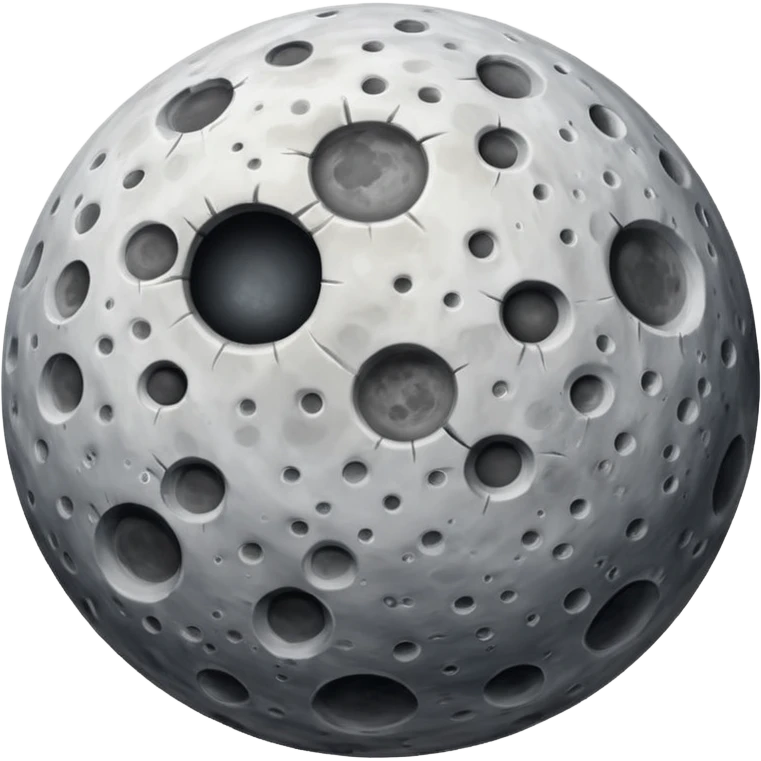 round, gray moon emoji, with white craters and visible lighter plains patches emoji
