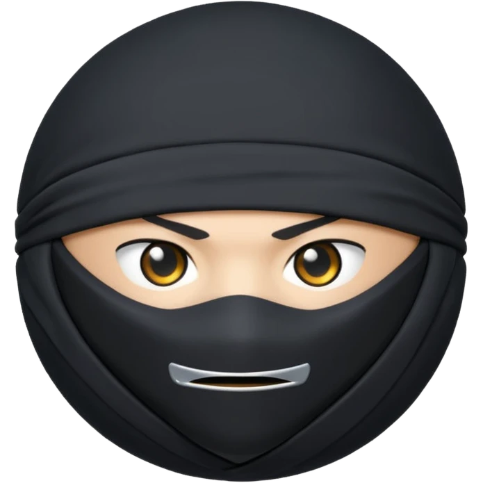Black fabric Limbless ninja ball sphere emoji