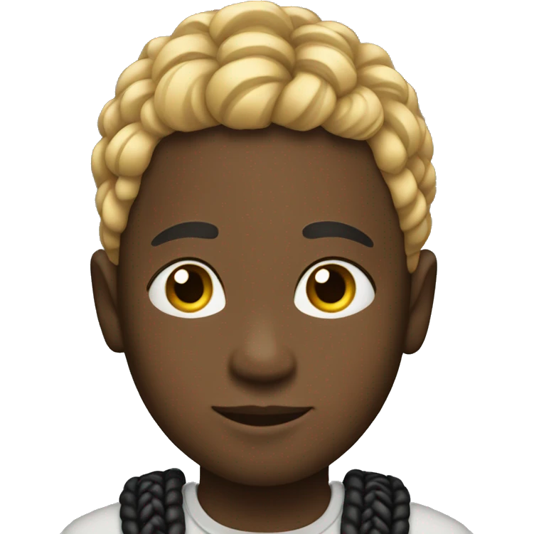 Black boy with blonde and black braids  emoji