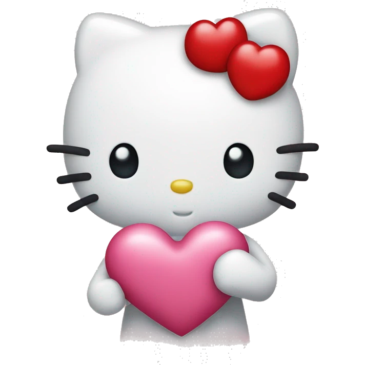 Hello kitty holding a heart  emoji