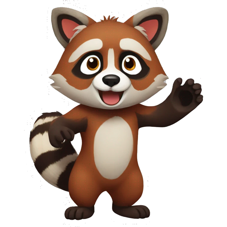 Raccoon Red Panda hybrid full body emoji