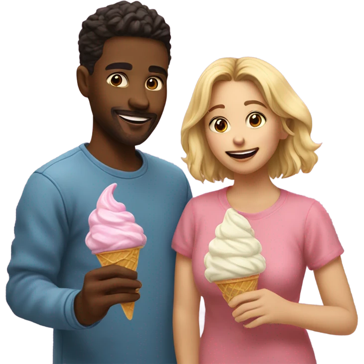 Susu and Jamal Eating ice cream in lebanon emoji