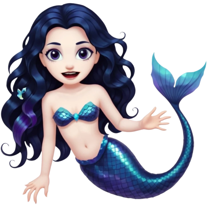 Black vampire mermaid emoji