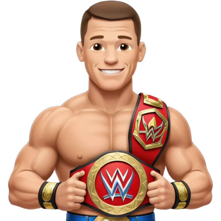 John Cena with wwe championship  emoji