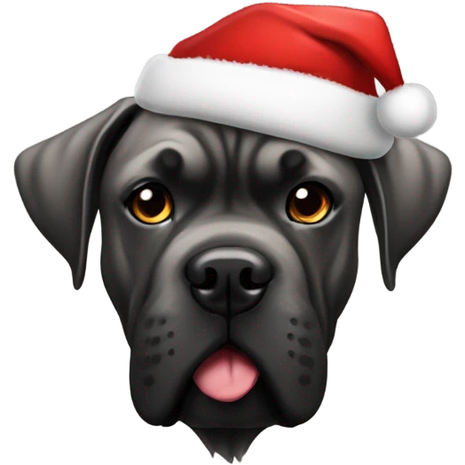 Cane corso with santa hat emoji