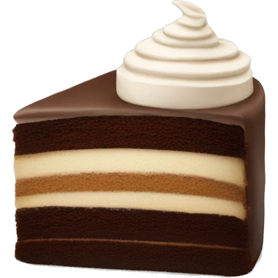 Cappuccino and part of chocolate cake  emoji