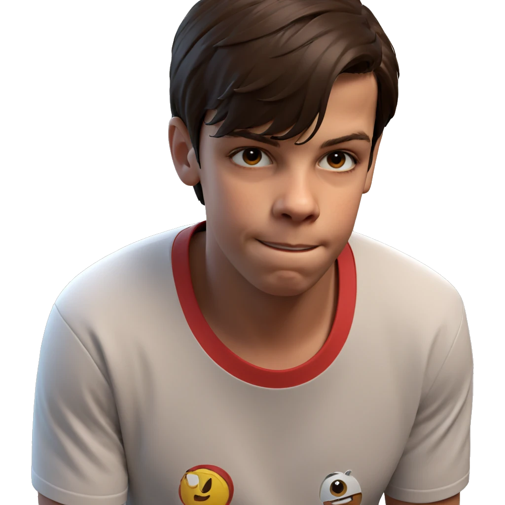 casual male portrait in t-shirt emoji