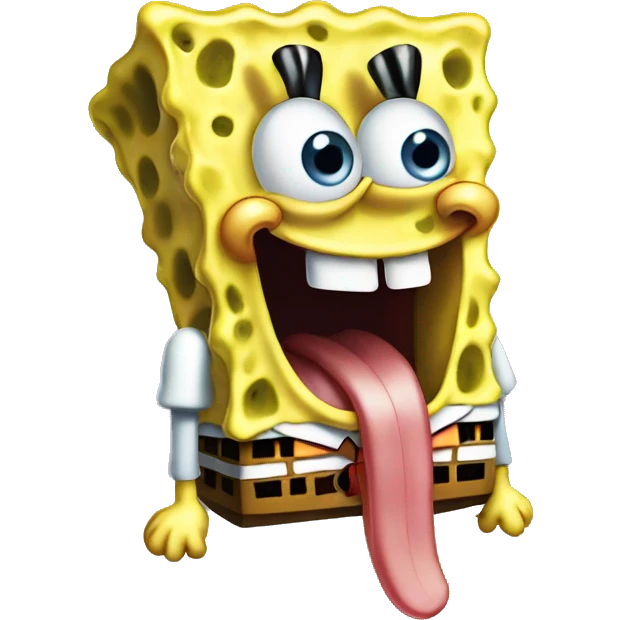 SpongeBob sticking his tongue out emoji