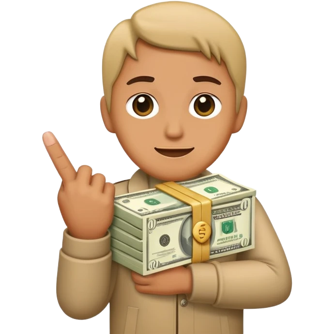 Money with a middle finger emoji