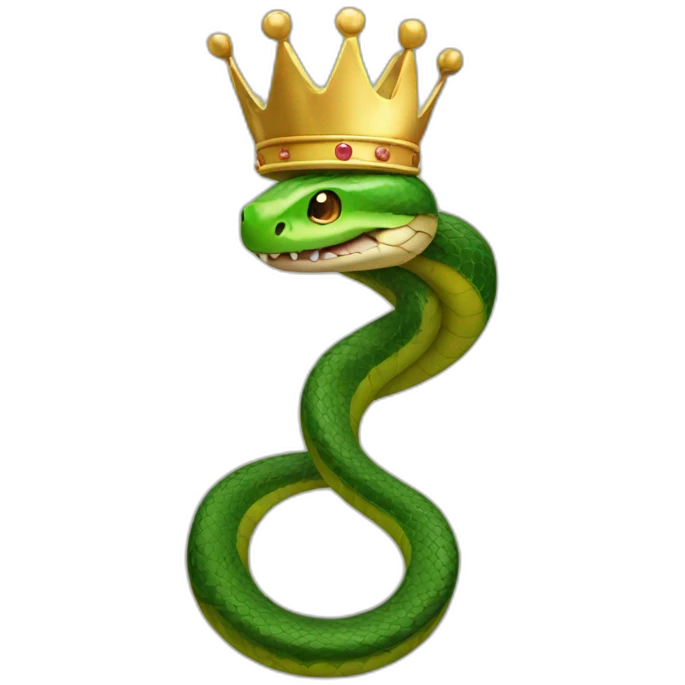 snake emoji with crown emoji