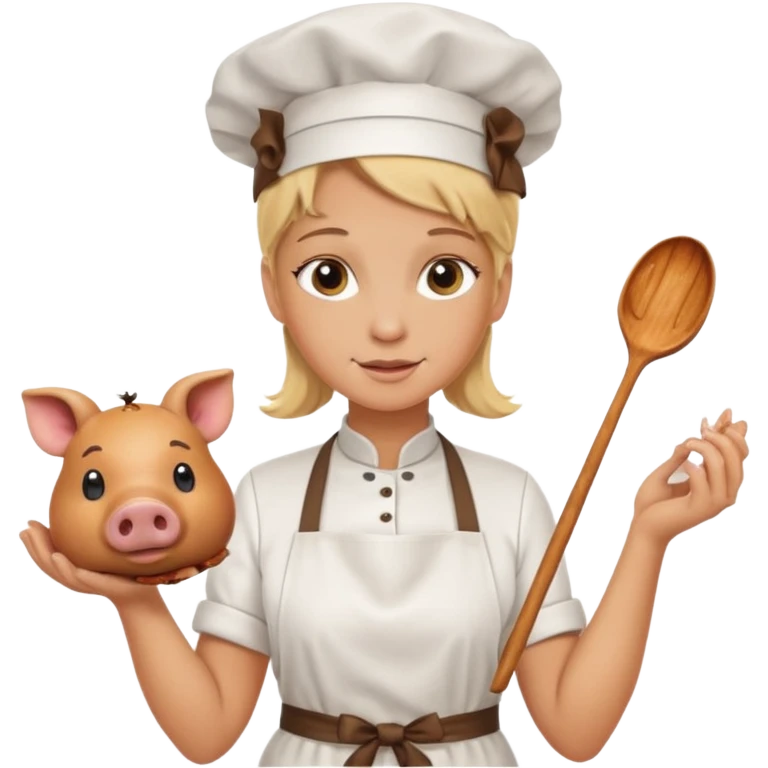 blonde cook pig no hat emoji