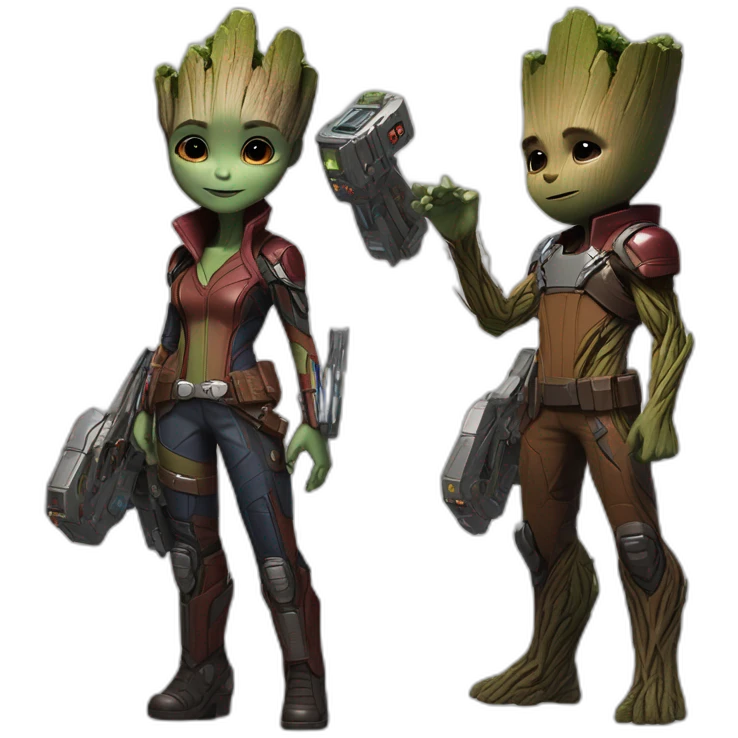 guardians of galaxy rocket groot gamora emoji