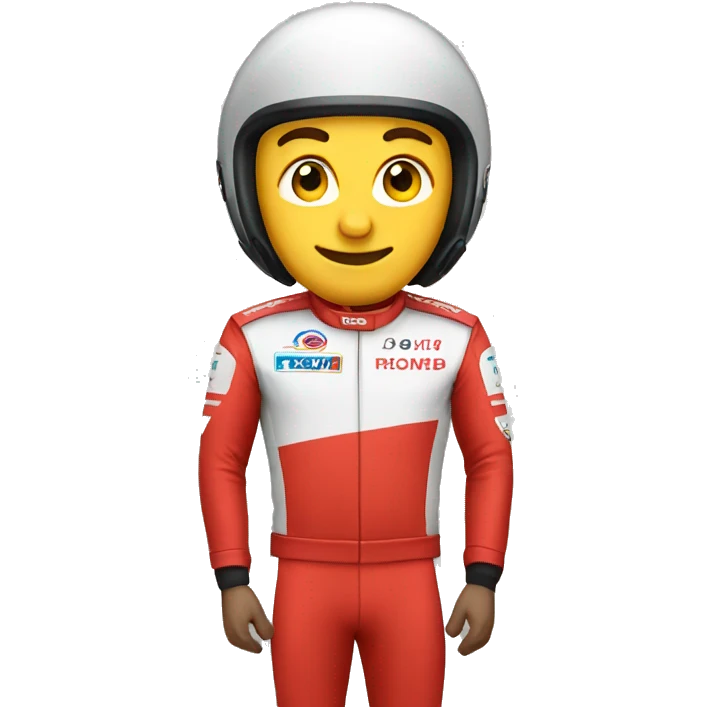 guy in red racing outfit emoji