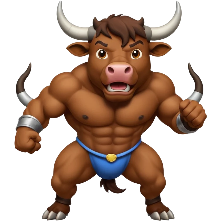 Generate a crazy bull emoji