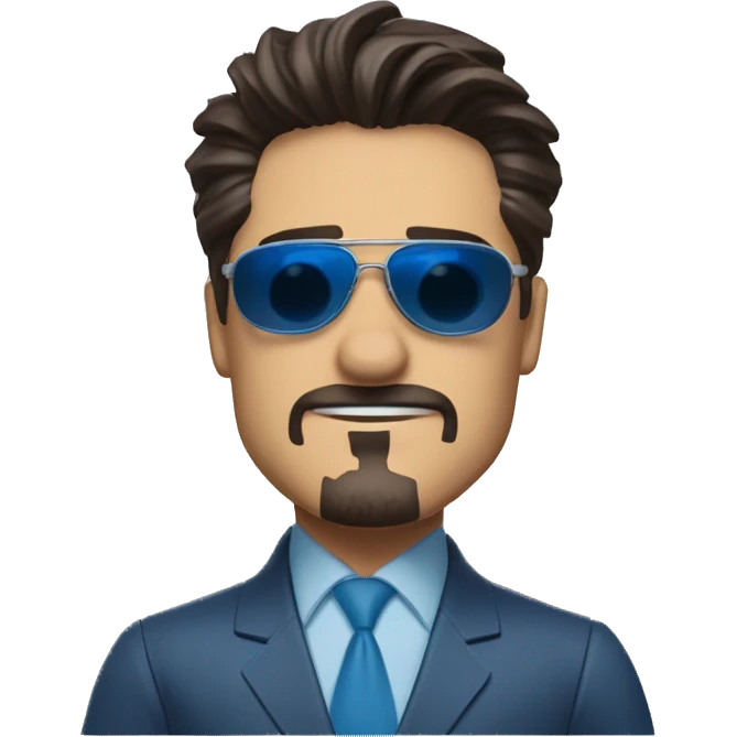 Tony stark with blue teinted sunglass emoji