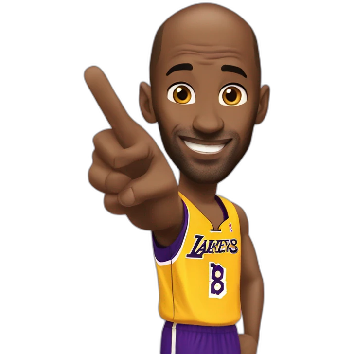Kobe Bryant points his finger up in warning looking in camera emoji