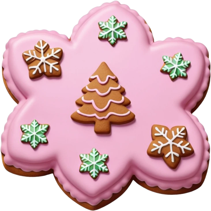 christmas gingerbreads pastel pink emoji