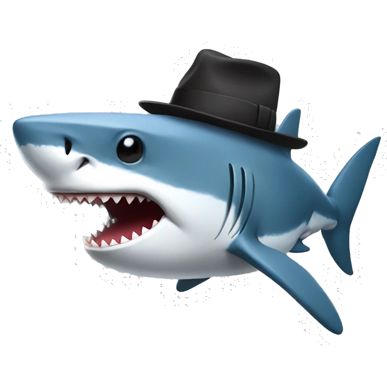 shark with hat emoji