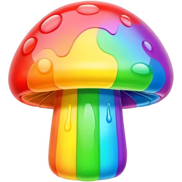 gummy neon rainbow melting mushroom  emoji