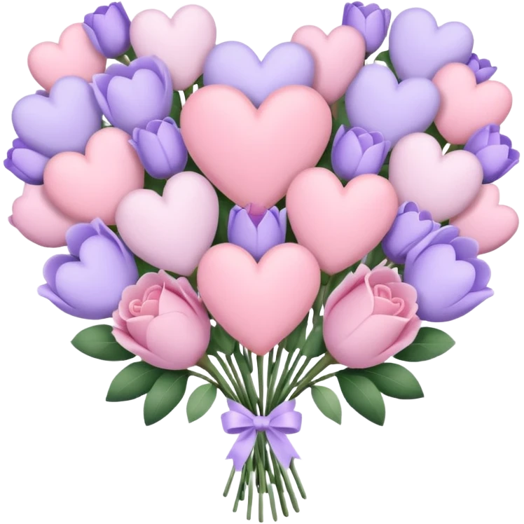 pastel heart bouquet emoji