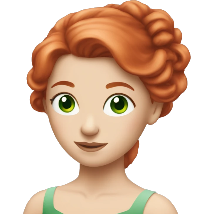 Redhead ballerina with green eyes emoji