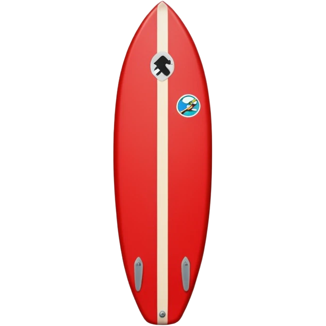 Red Surfboard with Stickers emoji