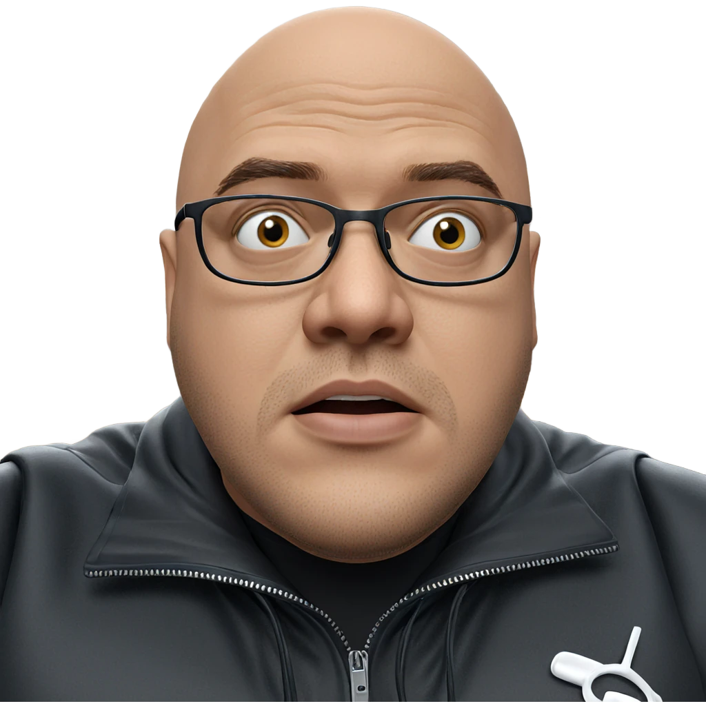bald man in black jacket emoji