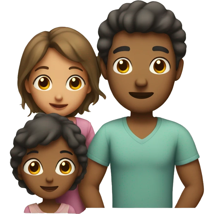 dad, mom, 3 daughters, son emoji