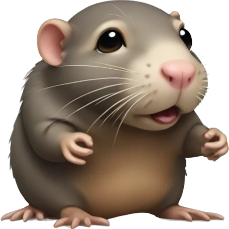 Mole rat with a bow in its hair emoji