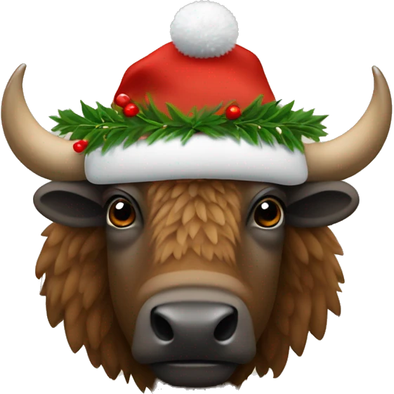 Bison avec un bonnet de Noël  emoji