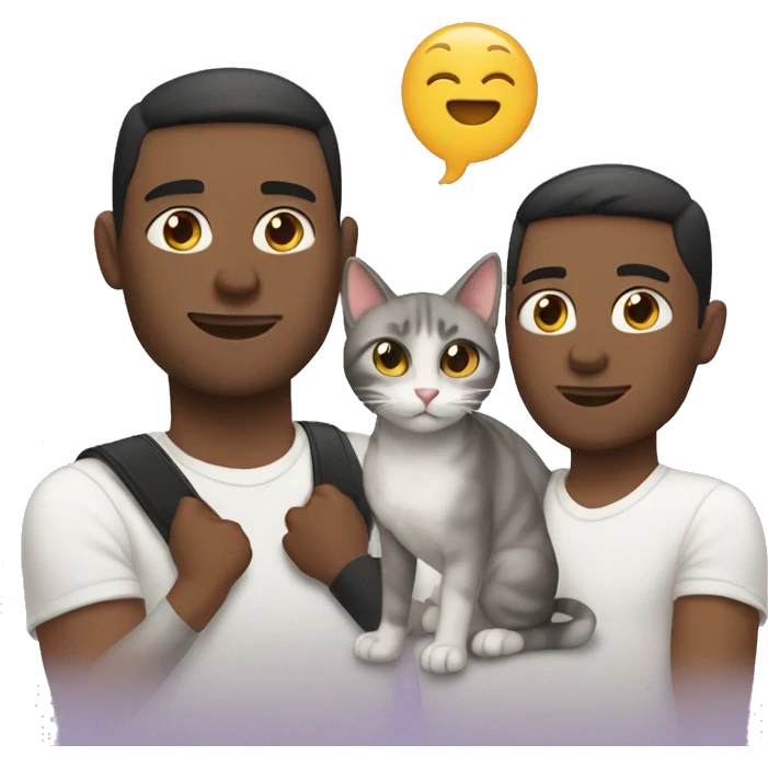 white gay couple with two cats emoji