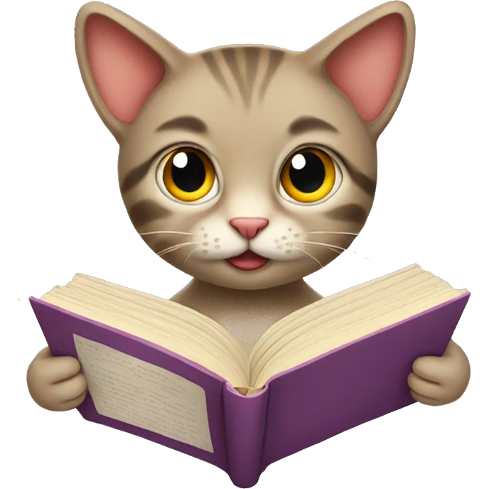 Cat read book emoji