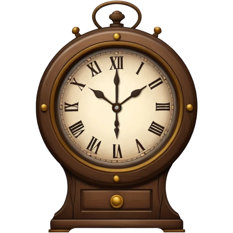 Dark brown old clock emoji