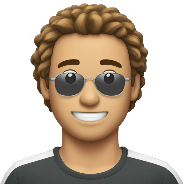 homem moreno de cabelo cacheado jogando no pc emoji