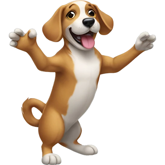 dog waving emoji