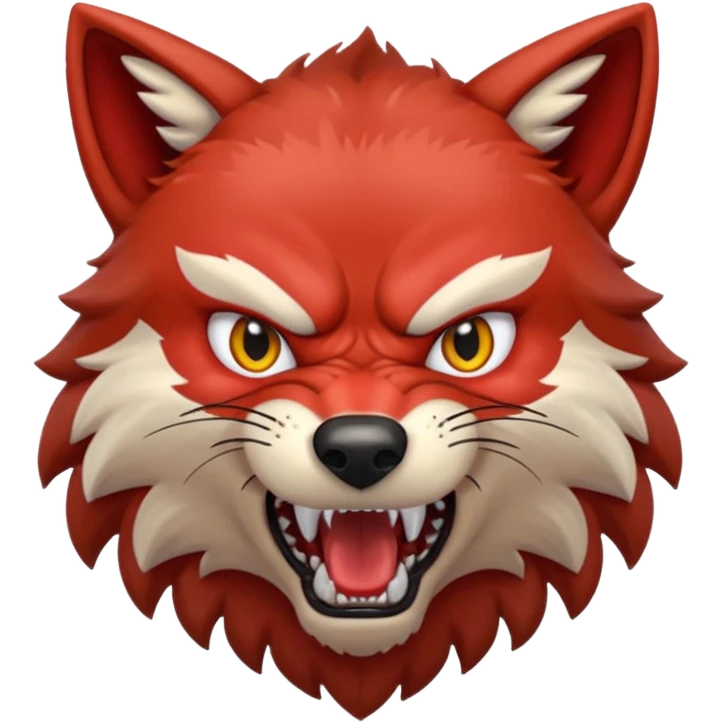angry red wolf emoji