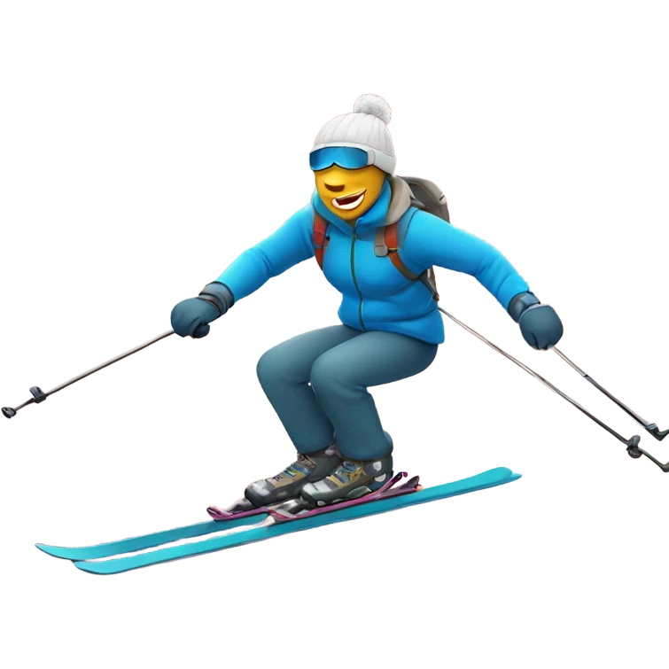 Skiing in snowstorm emoji