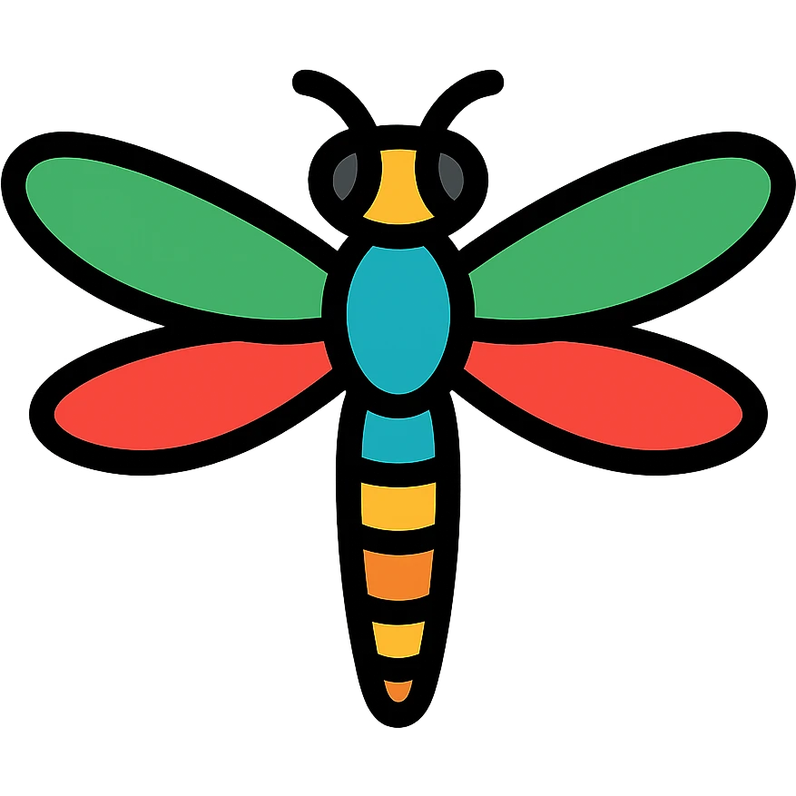 dragonfly, colorful outline icon emoji