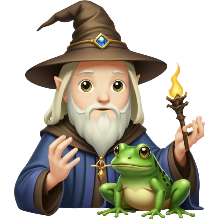 Wizard casting a spell on a frog  emoji