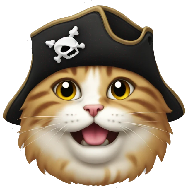 A chubby pirate cat emoji