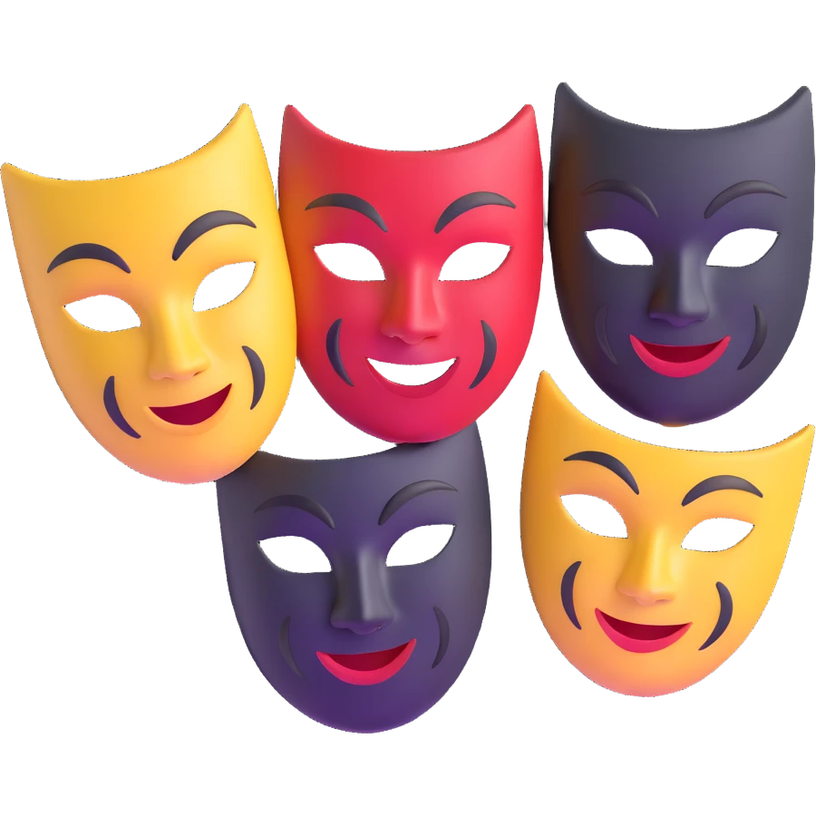 pair of theatre masks comedy and tragedy emoji